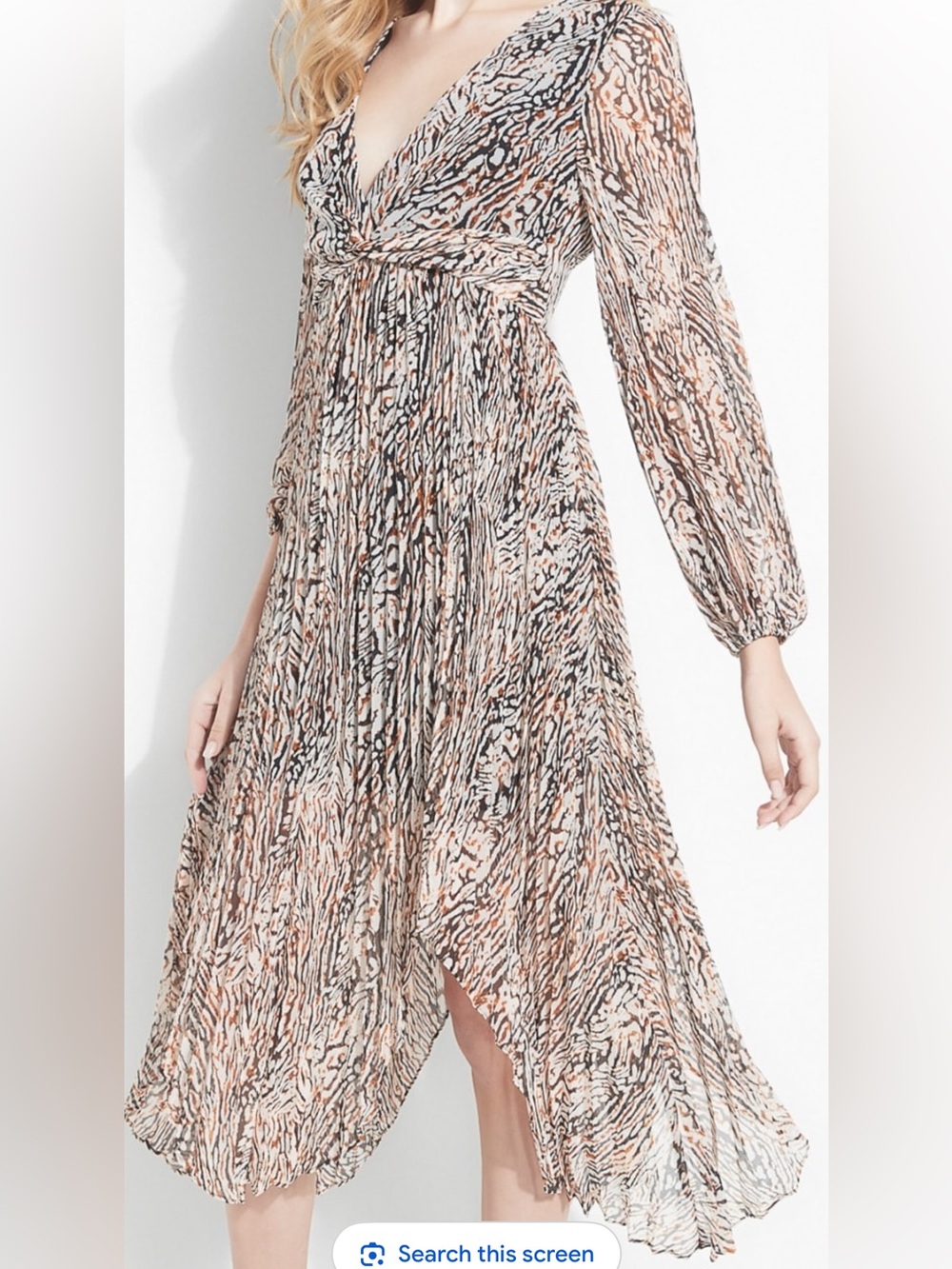 Guess chiffon Midi Dress in Leopard Print